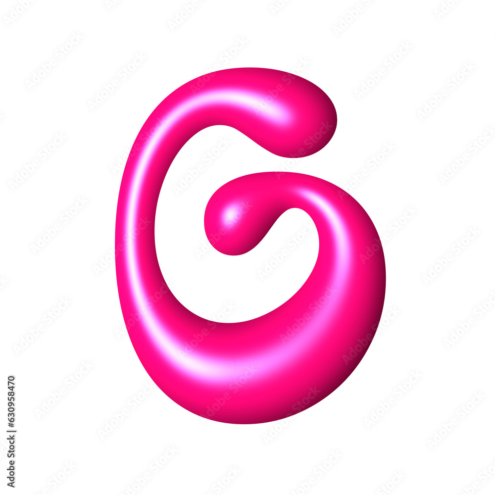 G liquid pink 3D alphabet y2k style G liquid pink 3D alphabet y2k style
