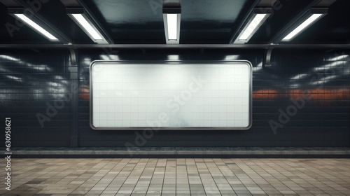 Underground billboard frame Mockup. Generative AI © piai
