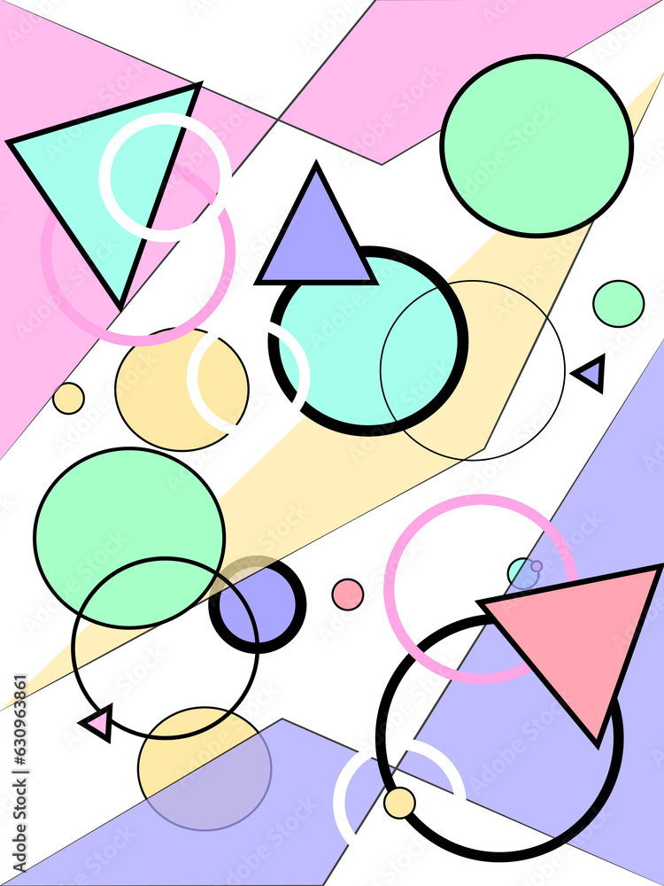 Fun Geometric Pastel Abstract Pattern - 3