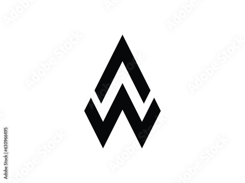 modern monogram letter AW or WA logo design