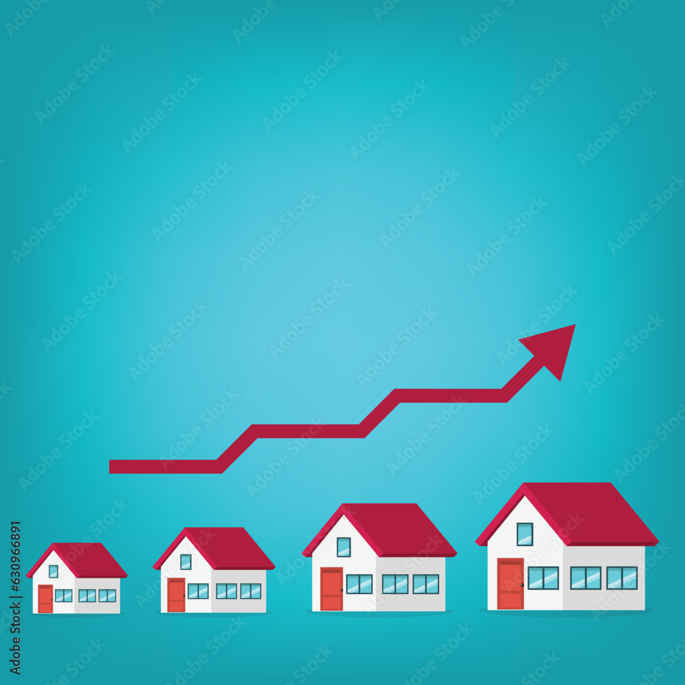 Housing price rising up. Real estate or house price rising. Housing price rising up. Real estate or house price rising.