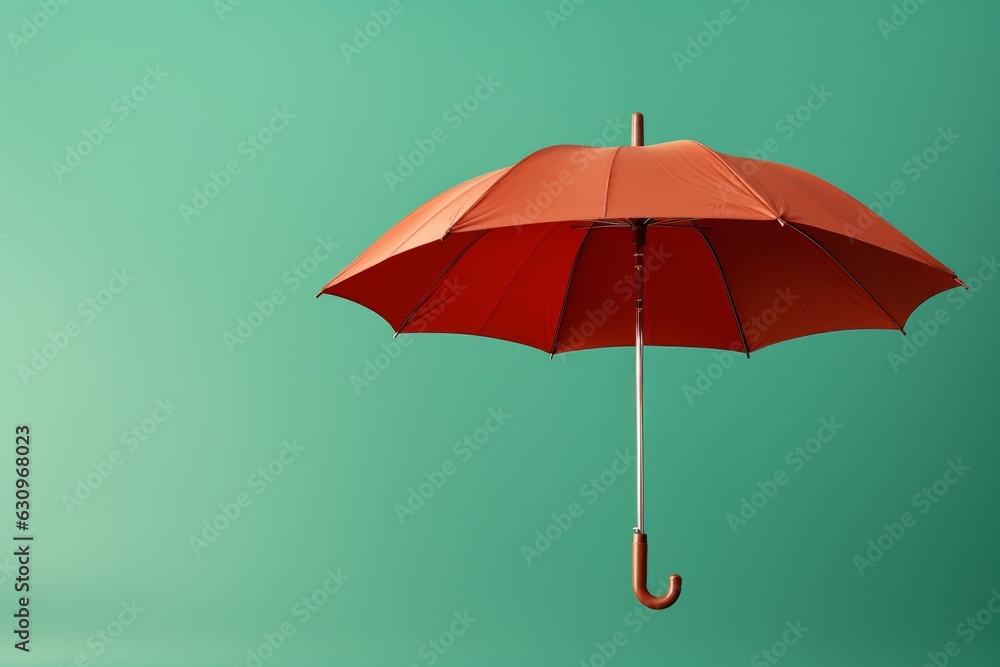 Red Beach Umbrella On An Isolated Green Background, Generative AI 06 Red Beach Umbrella On An Isolated Green Background, Generative AI 06