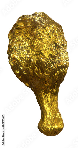 Chicken gold 3d rendering 