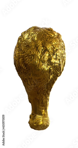 Chicken gold 3d rendering 