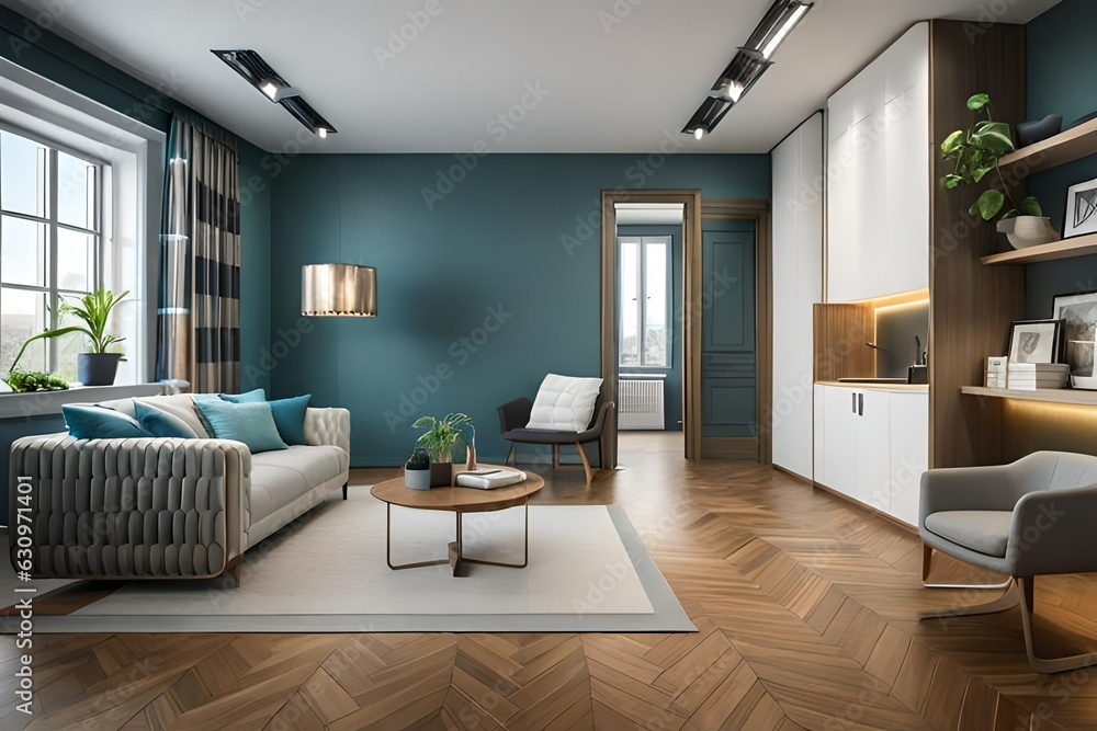 Fototapeta premium living room interior generated by AI