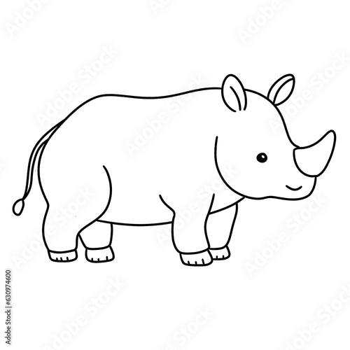 Rhinoceros coloring line