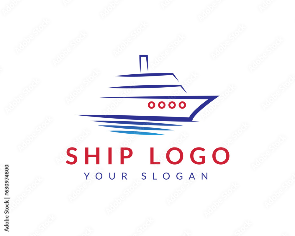 Minimal Line Ship Logo Design Minimal Line Ship Logo Design