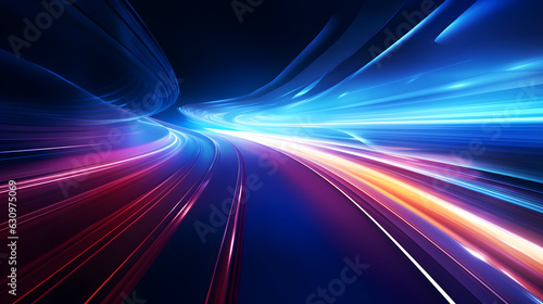 Abstract speed motion on the road, digital abstract fractal background, Generative AI