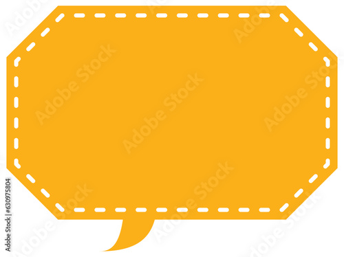  吹き出しのイラスト19【破線とシルエット（オレンジ）】