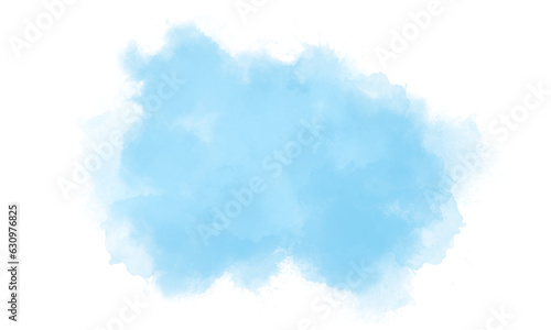 Abstract blue watercolor stain shades paint stroke