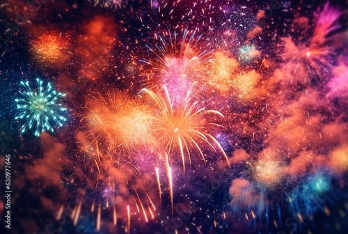 Wallpaper Mural colorful fireworks abstract background. generative ai Torontodigital.ca