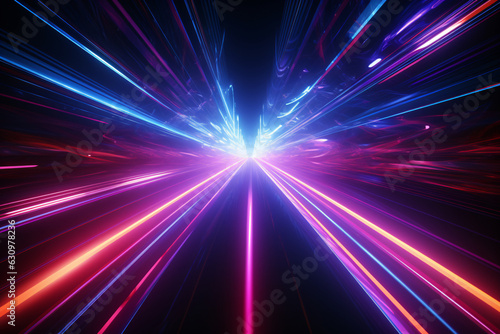 Colorful accelerated shuttle motion blur special effects with a sense of technology