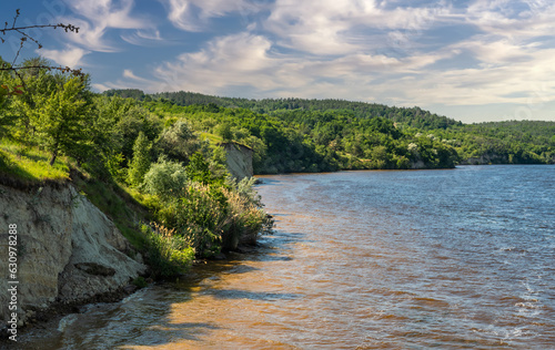 View of the Dnieper River from a high bank.