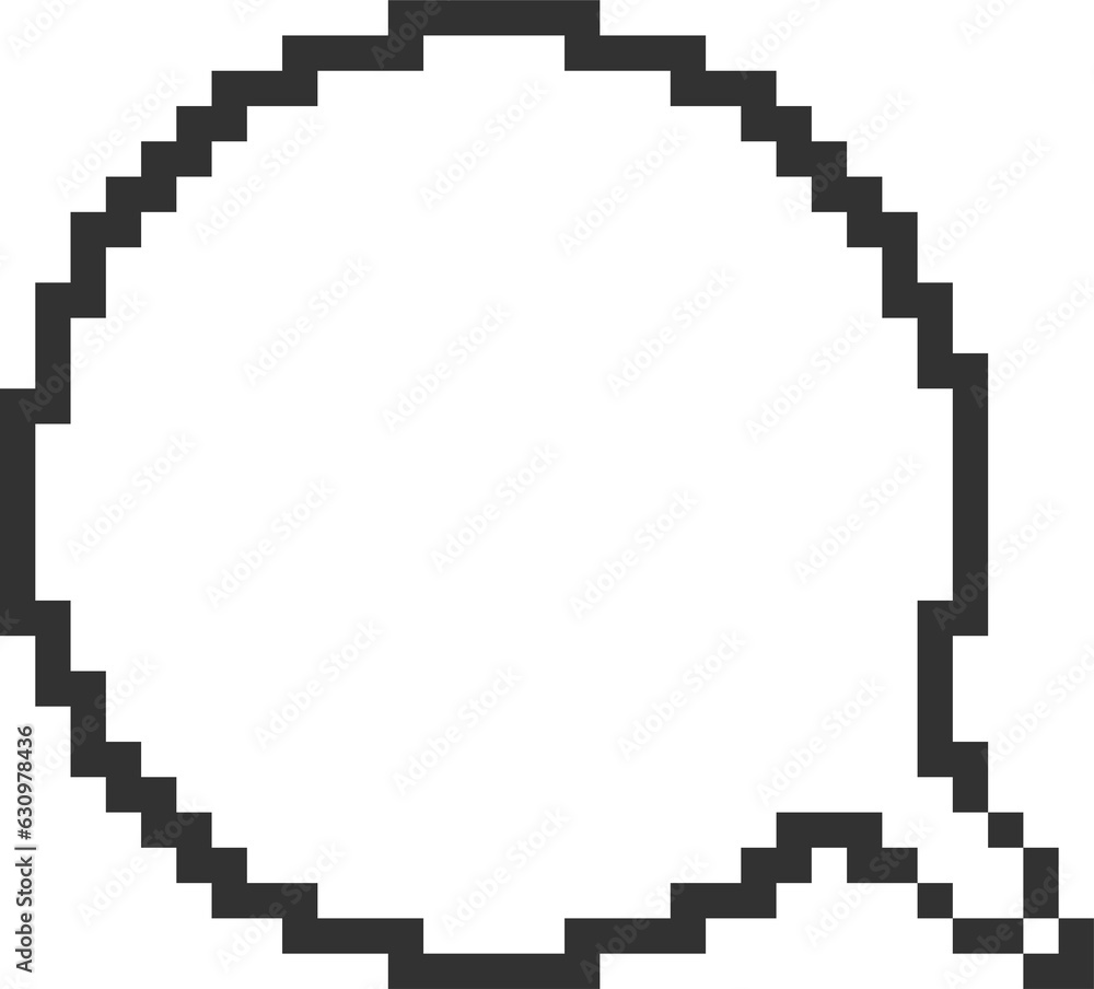 Speech bubble pixel art for game chat and dialogue message. Retro digital balloon box frame. Comment window Speech bubble pixel art for game chat and dialogue message. Retro digital balloon box frame. Comment window