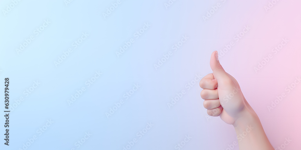 Thumb Up. Ok Good Yes Gesture Simple Blue Turquoise Background Thumb Up. Ok Good Yes Gesture Simple Blue Turquoise Background