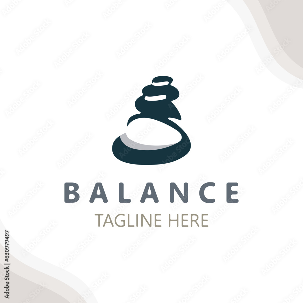 Balance stone logo massage stone yoga, rock arrangement for spa and health meditation symbol Balance stone logo massage stone yoga, rock arrangement for spa and health meditation symbol