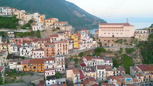 Chianalea di Scilla, fishing village with Castello Ruffo in Calabria, Italy photo