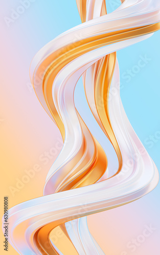 Abstract gradient curve background  3d rendering.