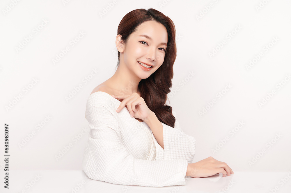 Beautiful young asian woman with clean fresh skin on white background, Face care, Facial treatment, Cosmetology, beauty and spa, Asian women portrait. Beautiful young asian woman with clean fresh skin on white background, Face care, Facial treatment, Cosmetology, beauty and spa, Asian women portrait.