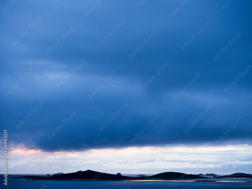 Storm Clouds over the Isle of Scilly, Cornwall, England.