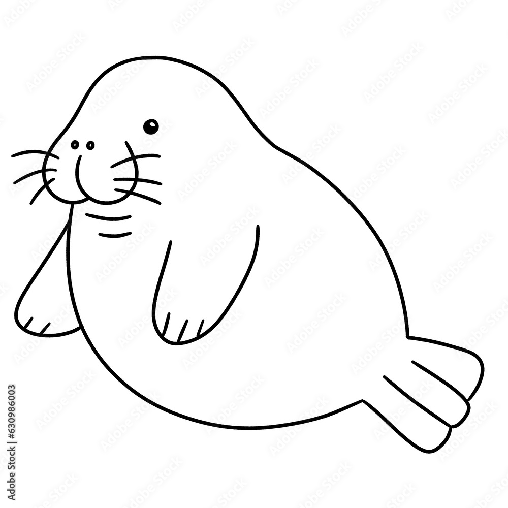 Dugong coloring line Dugong coloring line