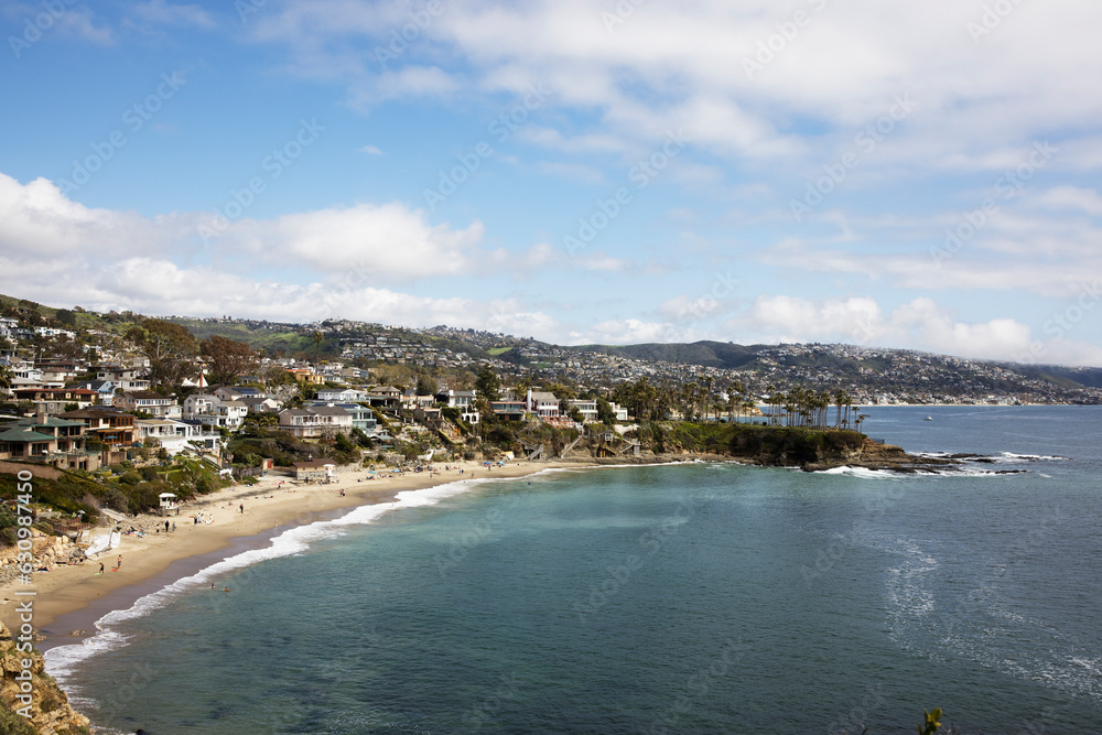 view of the city from the sea, Laguna Beach, California, USA