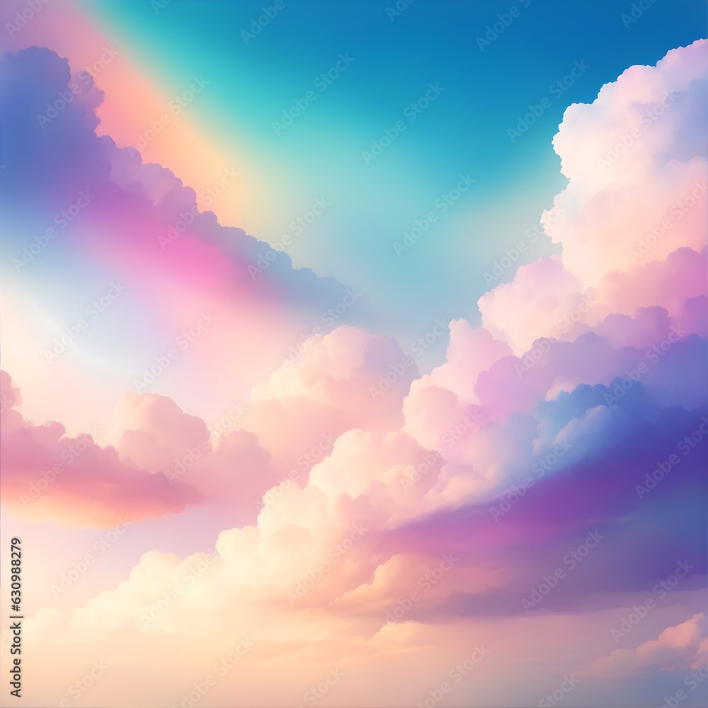 Spectrum pastel sky watercolors background