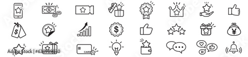 Loyalty Program & SNS marketing vector icons set