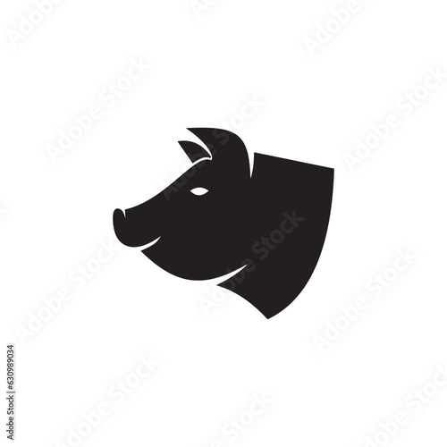 Pig head icon on a white background