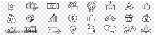 Loyalty Program & SNS marketing vector icons set