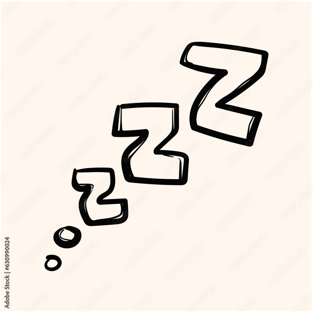 Sleep zzzz doodle symbol set. Sleepy dream icon. Doodle comic sketch style vector illustration. Sleep zzzz doodle symbol set. Sleepy dream icon. Doodle comic sketch style vector illustration.