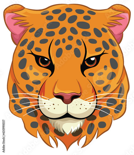 Cartoon Tiger Head Isolated