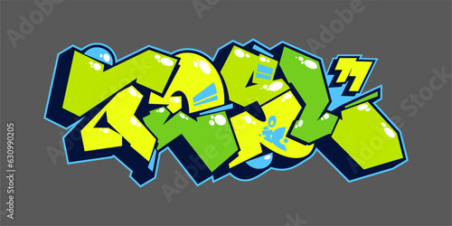 Colorful Abstract Urban Graffiti Street Art Word Lets Lettering Vector Illustration Template Element