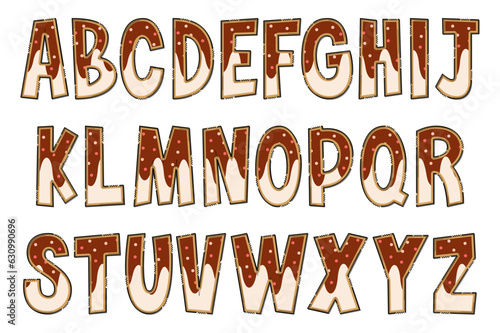 Handcrafted Sweet Food Letters. Color Creative Art Typographic Design