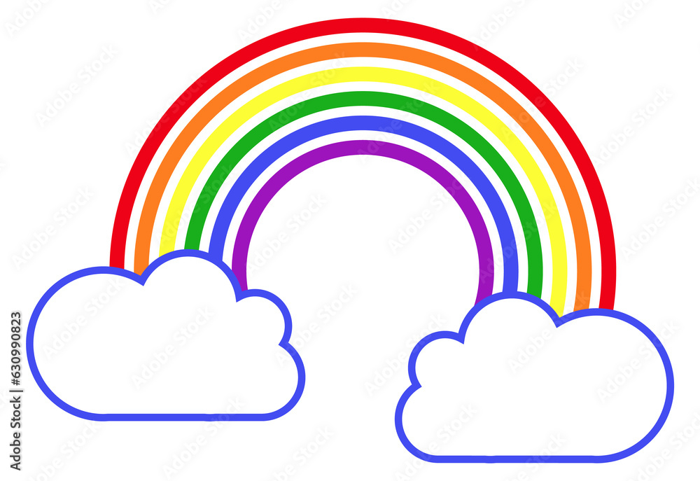 Cloud with rainbow. Rainy weather symbol. Color icon Cloud with rainbow. Rainy weather symbol. Color icon