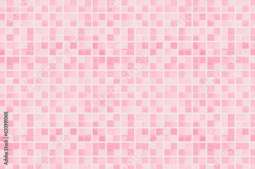 Pink Pixel pattern. Ceramic wall tiles mosaic chequered background, bathroom floor texture. Geometric Shapes squares and lines. 