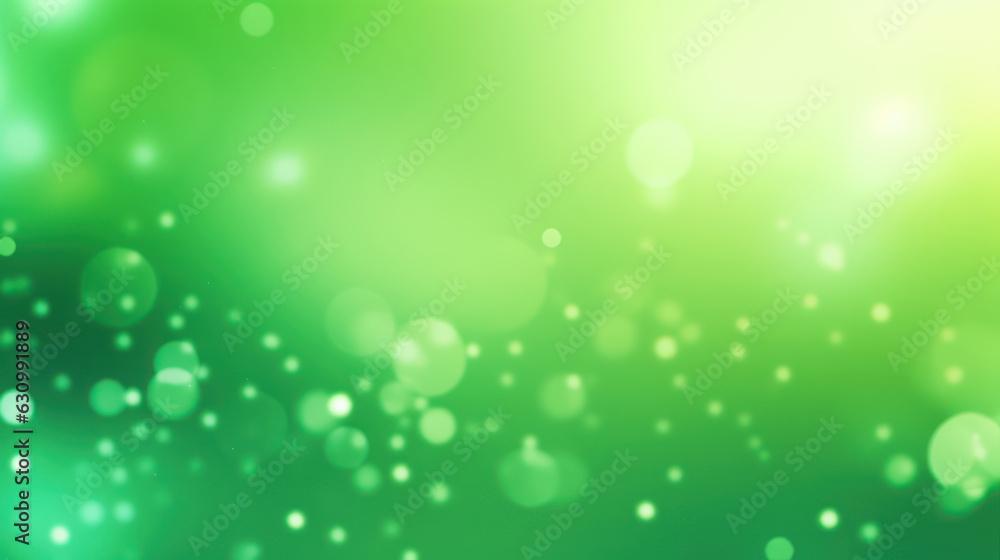 Obraz premium The green background is blurred with some tiny white dots