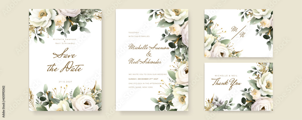 Pink wedding invitation template with leaves, glitter, frame, and border. Floral decoration vector for save the date, greeting, thank you, rsvp, etc