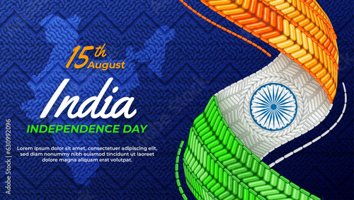 Abstract Knit Fabric as India Independence Day Background