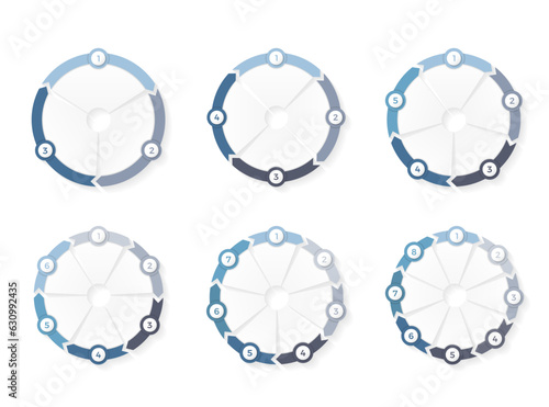 Circle arrows with numbers, infographics templates for circle diagrams, vector eps10 illustration
