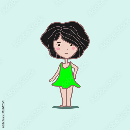 cute  girl caracter expression.vector
