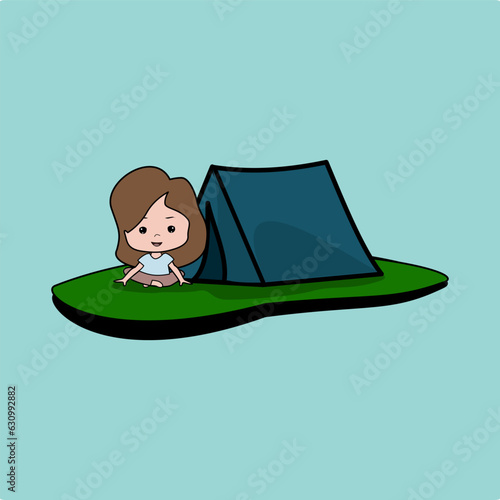 cute  girl caracter expression.vector