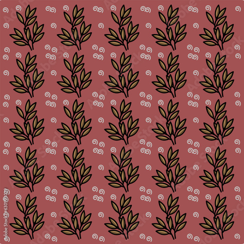 Seamless background in green nature style. Vintage Pattern. geometric ornament. Leaf element. Vector illustration. Use for wallpaper, printed packaging paper, textiles.