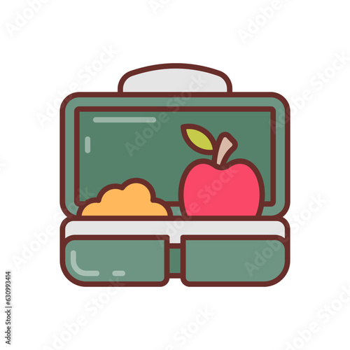 Lunch box icon in vector. Illustration