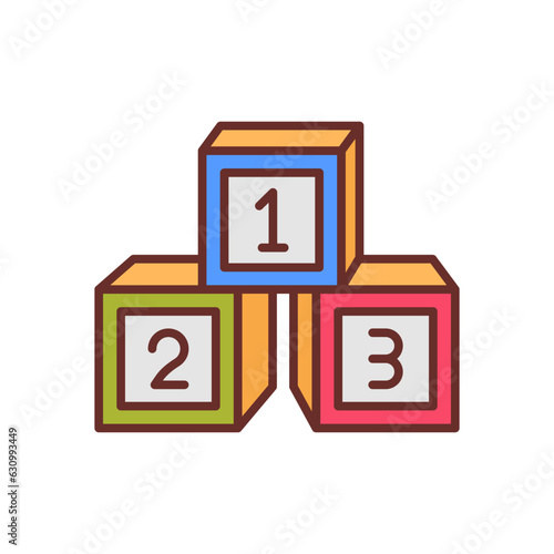 Kids Blocks icon in vector. Illustration