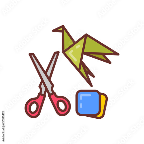 Paper Craft icon in vector. Illustration
