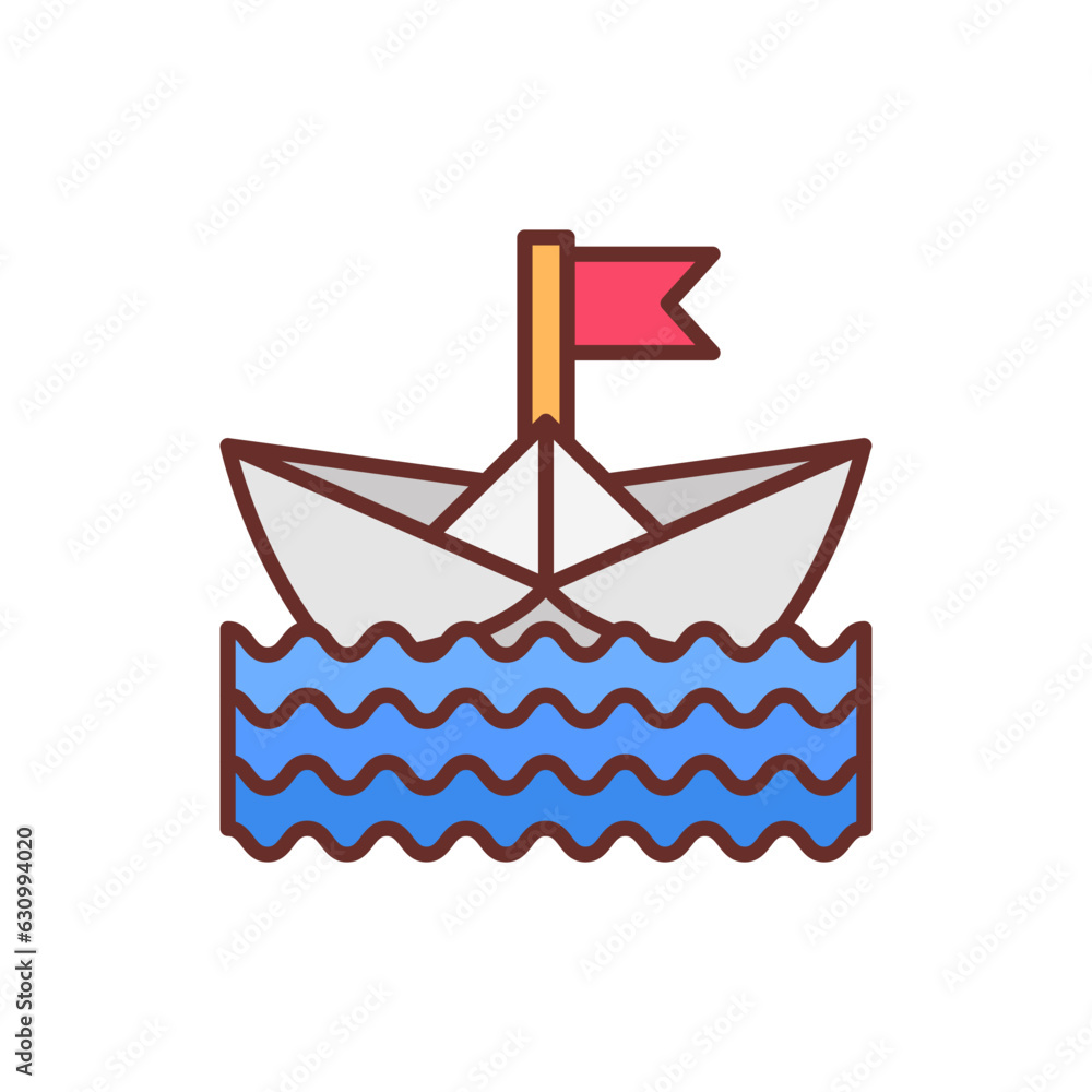 Paper Boat icon in vector. Illustration Paper Boat icon in vector. Illustration