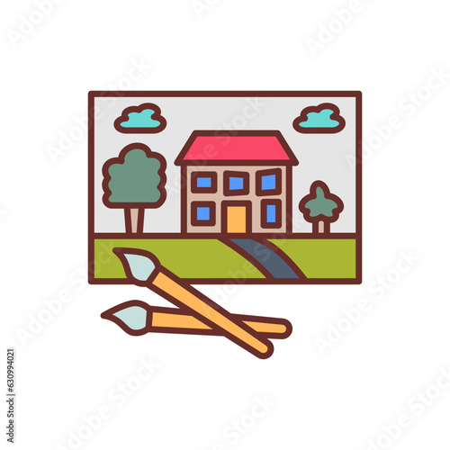 Painting icon in vector. Illustration
