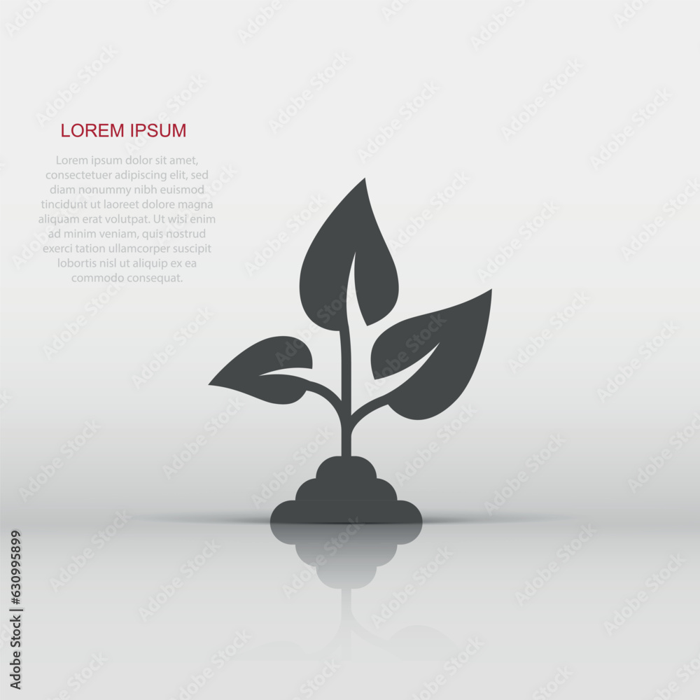 Leaf icon in flat style. Plant vector illustration on white isolated background. Flower sign business concept. Leaf icon in flat style. Plant vector illustration on white isolated background. Flower sign business concept.