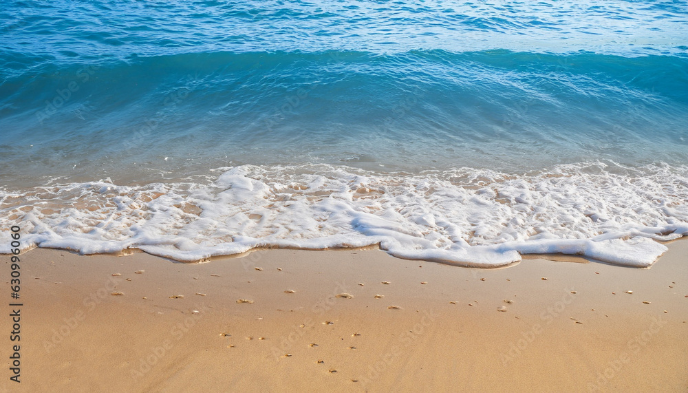Sea Beach and Soft wave of blue ocean. Summer day and sandy beach background. Sea Beach and Soft wave of blue ocean. Summer day and sandy beach background.